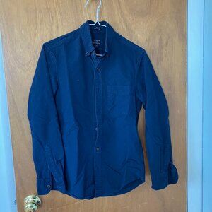 J. Crew Slim Fit Navy Blue Oxford Button Down Shirt, XS